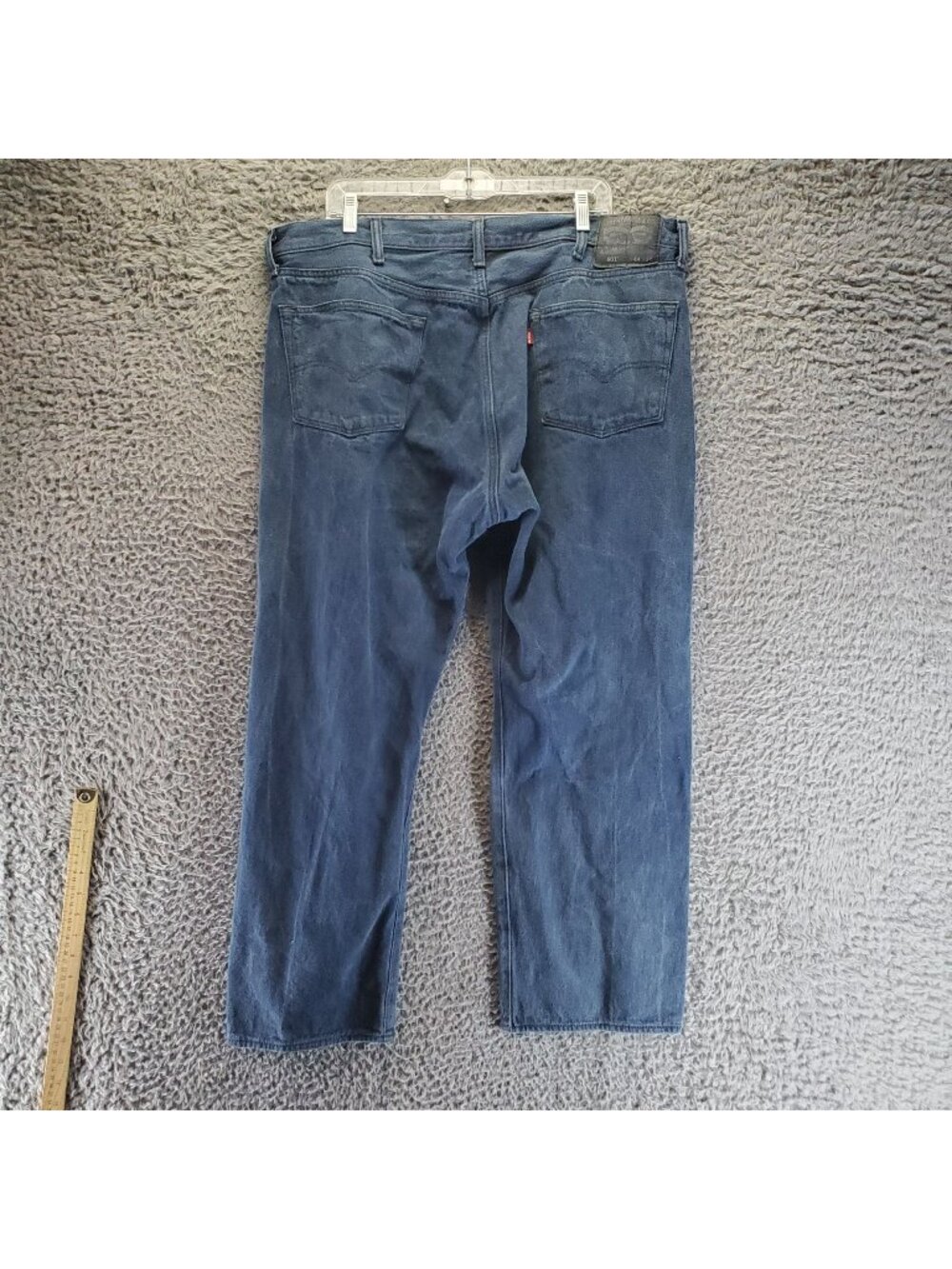Levis Jeans Mens 44x30 Blue 501 Original Fit Straight Denim Button-Fly *Read*